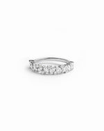 Silver 5mm multi-stone diamond ring by Sami Jewels featuring a sparkling array of colorful gemstones and a sleek band.