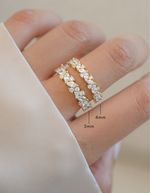 Sami Jewels 5mm multi-stone diamond ring featuring multiple colorful stones set in a sleek silver band.