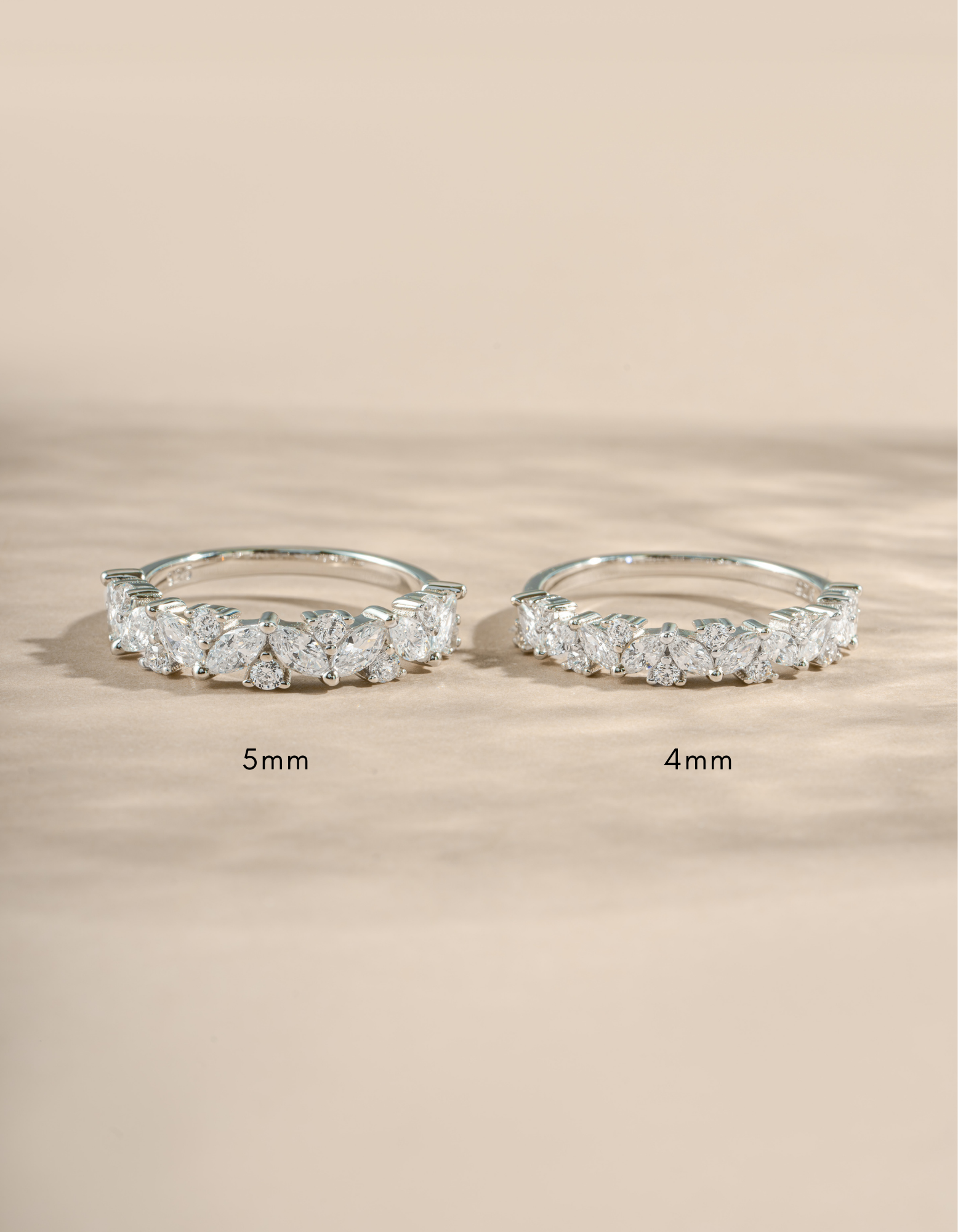 Sami Jewels 5mm multi-stone diamond ring featuring colorful gemstones set in sterling silver.