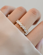 Sami Jewels 5mm multi-stone diamond ring in gold, featuring a colorful array of gemstones on a sleek band.