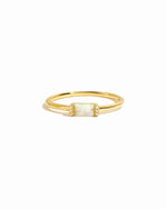 Gold Opal Baguette Ring by Samijewels-527 featuring a rectangular opal gemstone set in a sleek gold band.