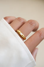 Gold Opal Dome Ring by Sami Jewels featuring a smooth, rounded opal gemstone set in a sleek gold band.