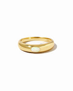 Gold Opal Dome Ring by Sami Jewels featuring a smooth, rounded opal gemstone on a sleek gold band.