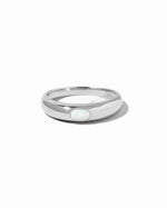 Sterling silver Opal Dome Ring by Sami Jewels featuring a smooth, rounded opal gemstone on a sleek band.