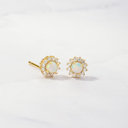 Lora Opal Stud Earrings