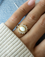 Three gold opal rings from Sami Jewels, featuring vibrant opal stones in a stylish ring set.
