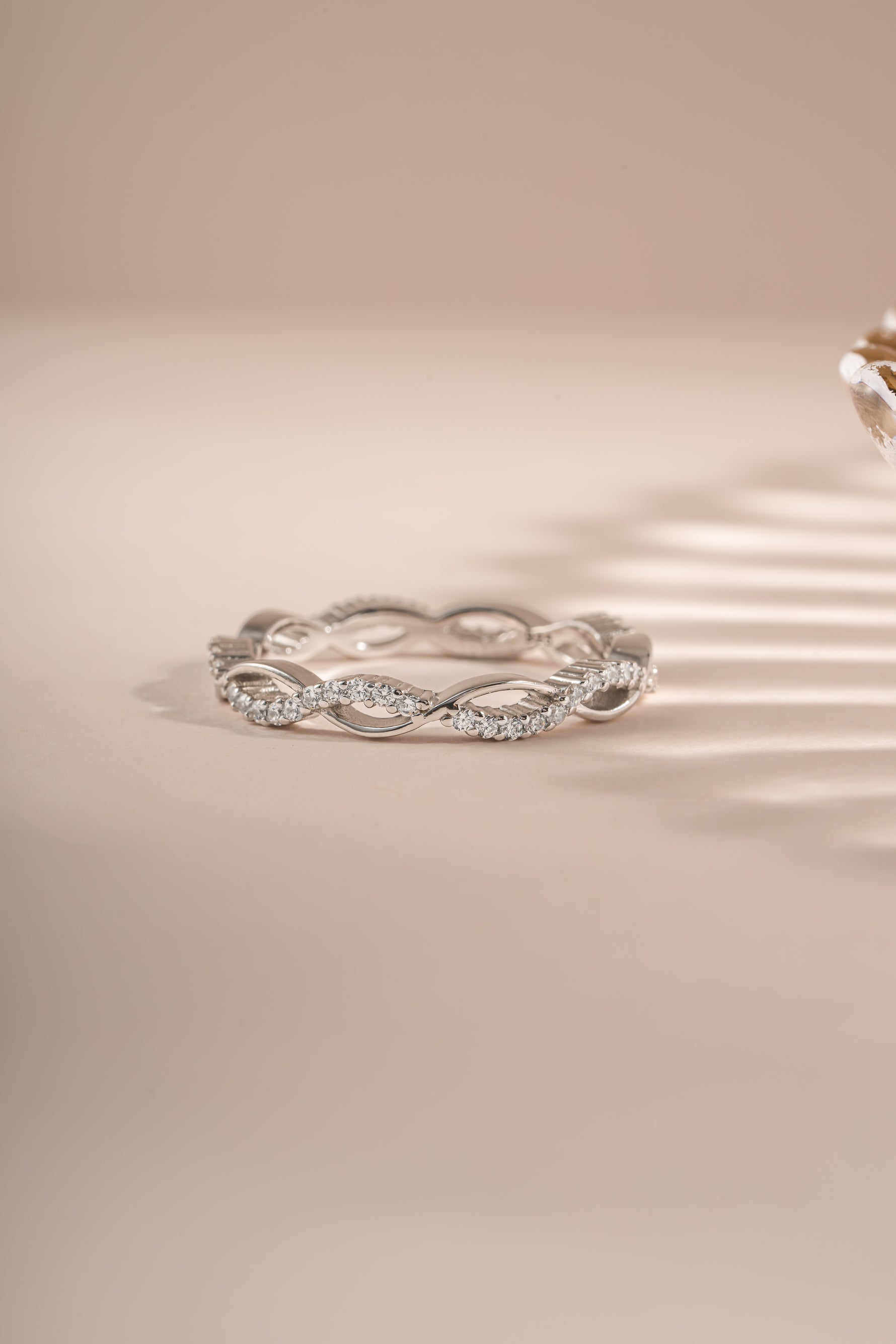Sterling silver open infinity ring by Sami Jewels, featuring a sleek and minimalist design with an infinity symbol centerpiece.