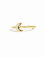 Gold Opal Moon Ring by Sami Jewels featuring a luminous opal stone set in a stylish gold band.