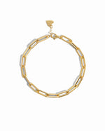 Gold Amanda Paperclip Bracelet by Sami Jewels, featuring sleek paperclip links on a white background.