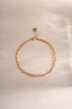 Gold paperclip and chain bracelet set by Sami Jewels featuring sleek, modern design for stylish accessory wear