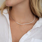 Half Freshwater Pearl & Paperclip Chain Necklace