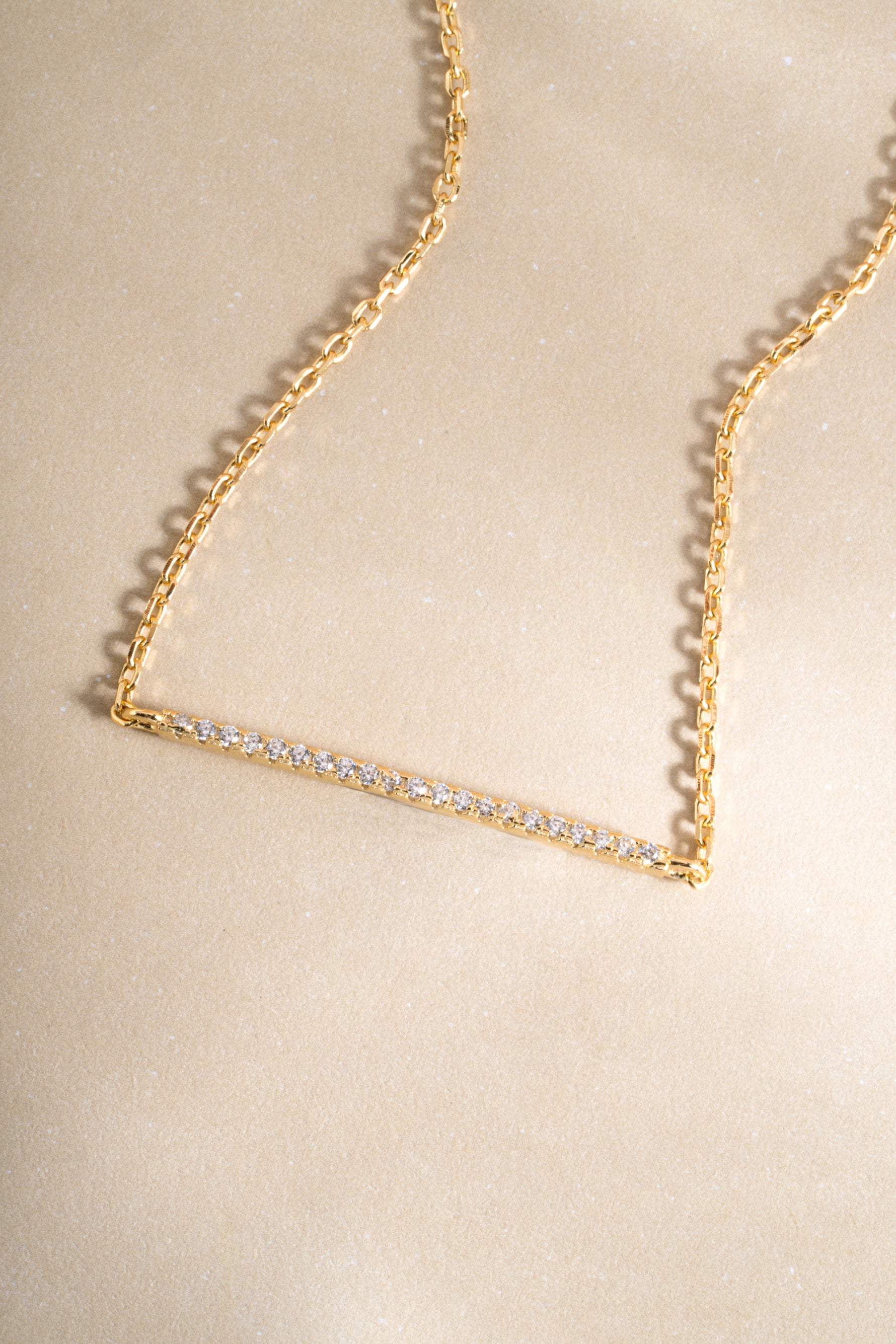 Close-up of Sami Jewels gold Pavé Bar Bracelet showcasing sparkling pave detailing and sleek design.