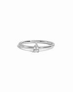 Sterling silver Pear Ring by Sami Jewels featuring a pear-shaped gemstone on a sleek band.