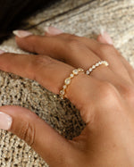 Gold Pear Stacking Ring by Sami Jewels featuring a pear-cut gemstone and a sleek, minimalist design for elegant stacking.