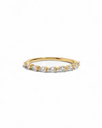 Gold Pear Stone Stacking Ring by Sami Jewels, featuring a pear-shaped gemstone on a slim band.