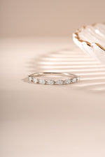 Sterling silver Pear Stone Stacking Ring by Sami Jewels featuring a polished pear-shaped gemstone design.