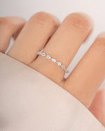 Sterling silver Pear Stone Stacking Ring by Sami Jewels featuring a pear-shaped gemstone design.