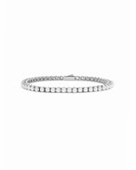 Sami Jewels SS Pearl Tennis Bracelet featuring white pearls and stainless steel design, waterproof and elegant for everyday wear.