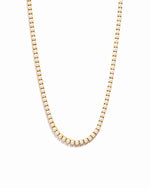 Gold stainless steel SS Pearl Tennis Necklace by Sami Jewels featuring a string of elegant freshwater pearls.