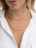 Gold stainless steel SS Pearl Tennis Necklace by Sami Jewels featuring a string of elegant freshwater pearls.