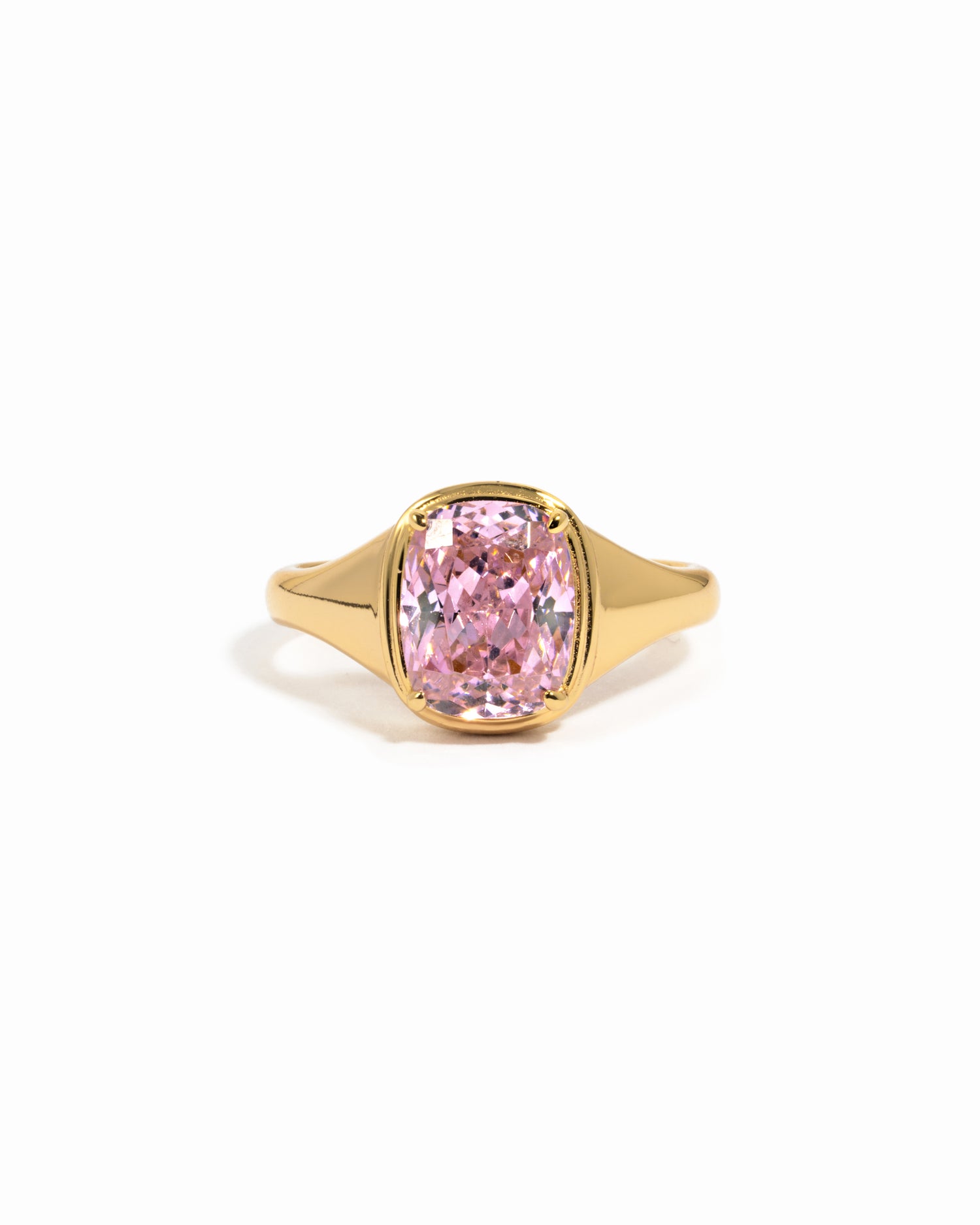Pink Elongated Cushion Ring