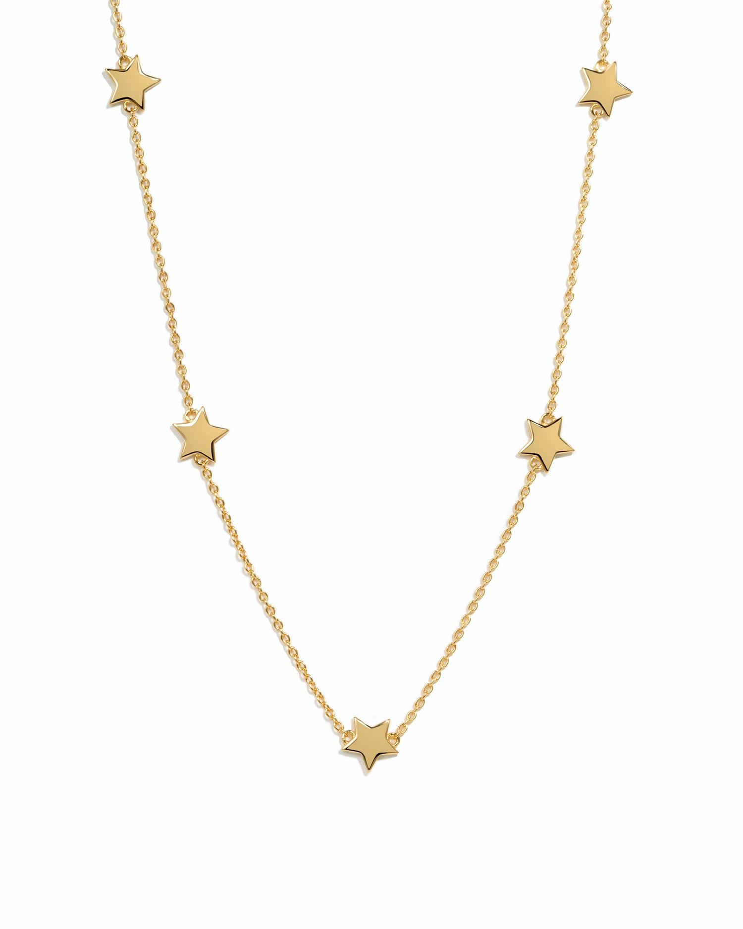 Gold plain star collar necklace from Sami Jewels displayed on a white background.