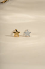Gold and sterling silver plain star stud earrings by Sami Jewels featuring simple, minimalist star-shaped designs.