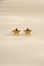 Gold plain star stud earrings by Sami Jewels, front view showing simple star-shaped earrings in a minimalist design.