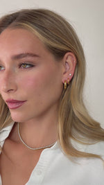 tube hoop earring stacked in gold stainless steel in models ear video