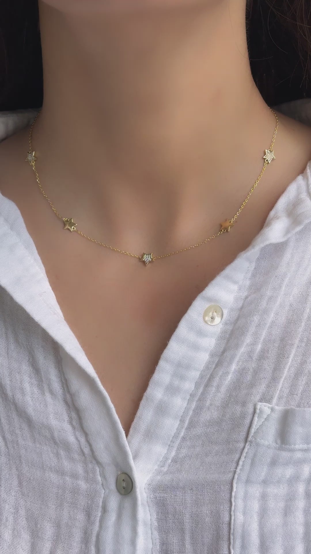 CZ Star Collar Necklace