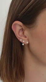 freshwater pearl stud earrings in gold on model video