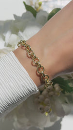 Video of model wearing chunky statement jewelry