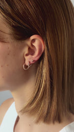 pave hoop earrings in rose gold model video