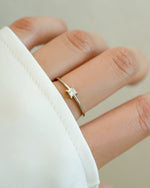 Sterling silver Princess Cut Dainty Ring by Sami Jewels featuring a sparkling princess-cut gemstone.