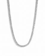Sami Jewels Stella Tennis Necklace with prong-set diamonds in silver, displayed on a white background.