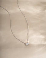 Sterling silver Radiant Bezel Necklace from Sami Jewels featuring a sleek, modern design with a radiant bezel setting.