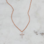 rose gold cross pendant necklace