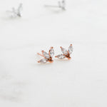 rose gold petal stud earrings