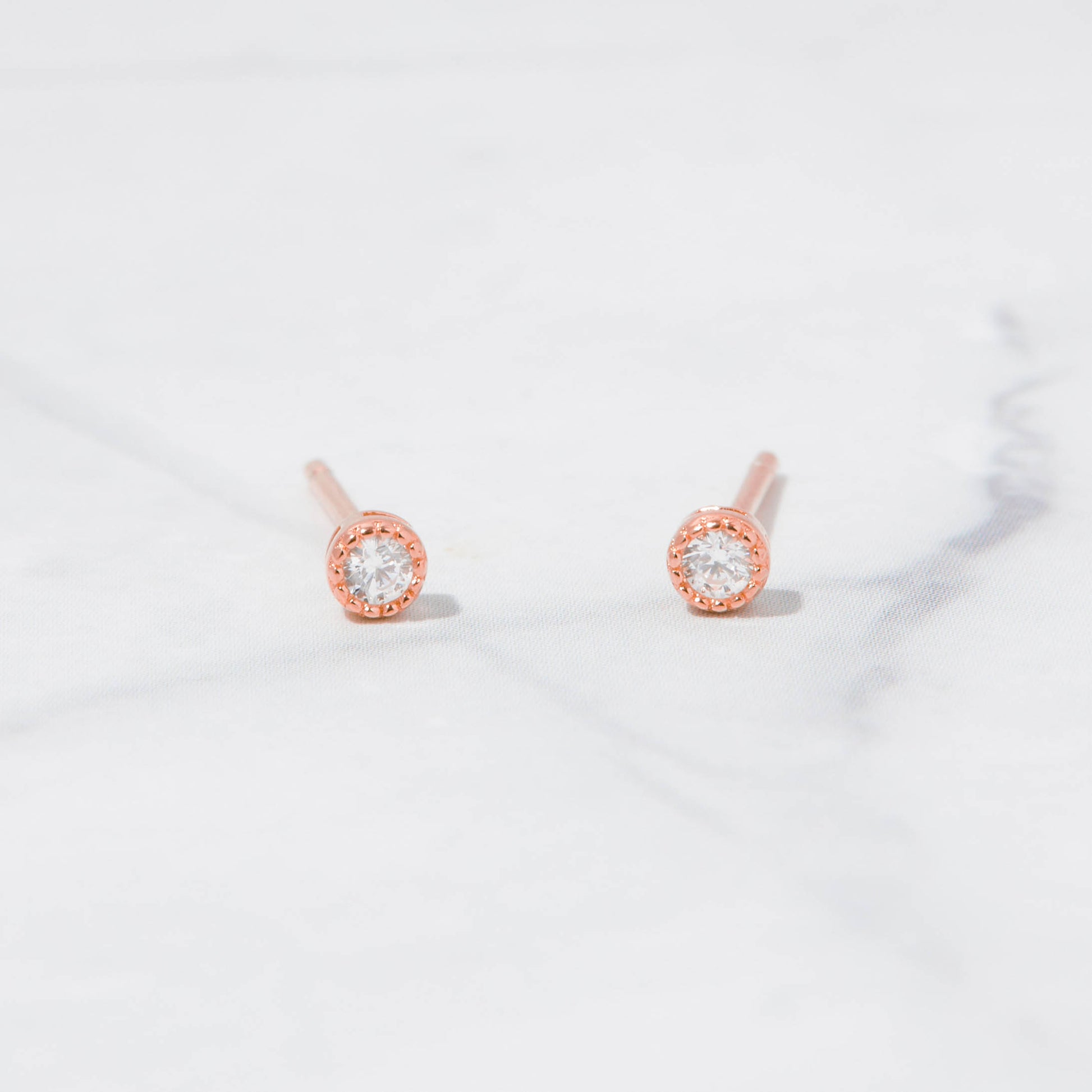 rose gold wedding earrings