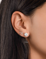 Sami Jewels 7.5mm round solitaire sterling silver stud earrings with a sleek, minimalist design.