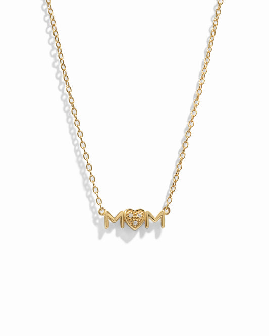 Closeup image of gold heart necklace for her