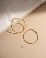 gold plated hoop earrings in 40mm 