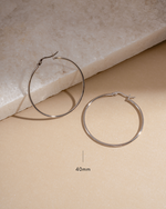 sterling silver medium hoop earrings in 40mm