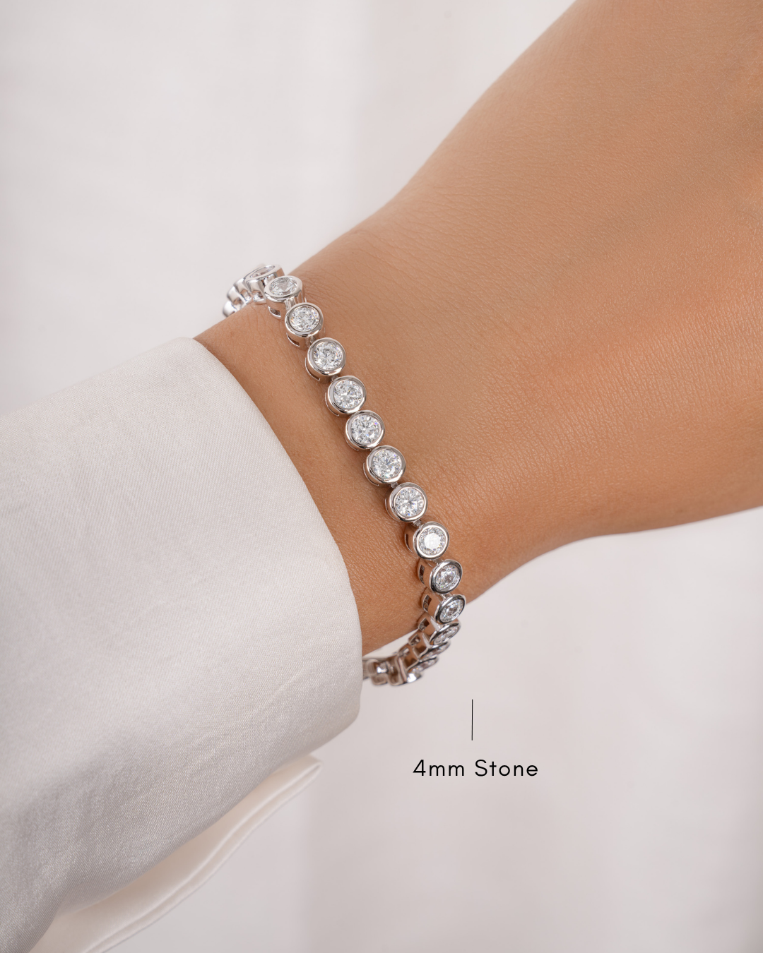 Round Bezel Tennis Bracelet