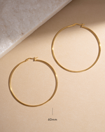 gold hoop statement earrings in 60mm