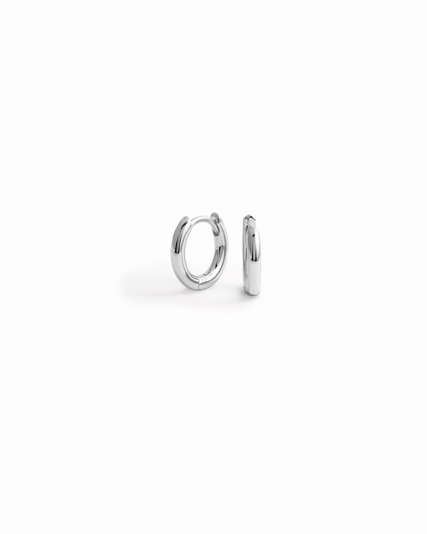 sterling silver minimalist huggie hoop