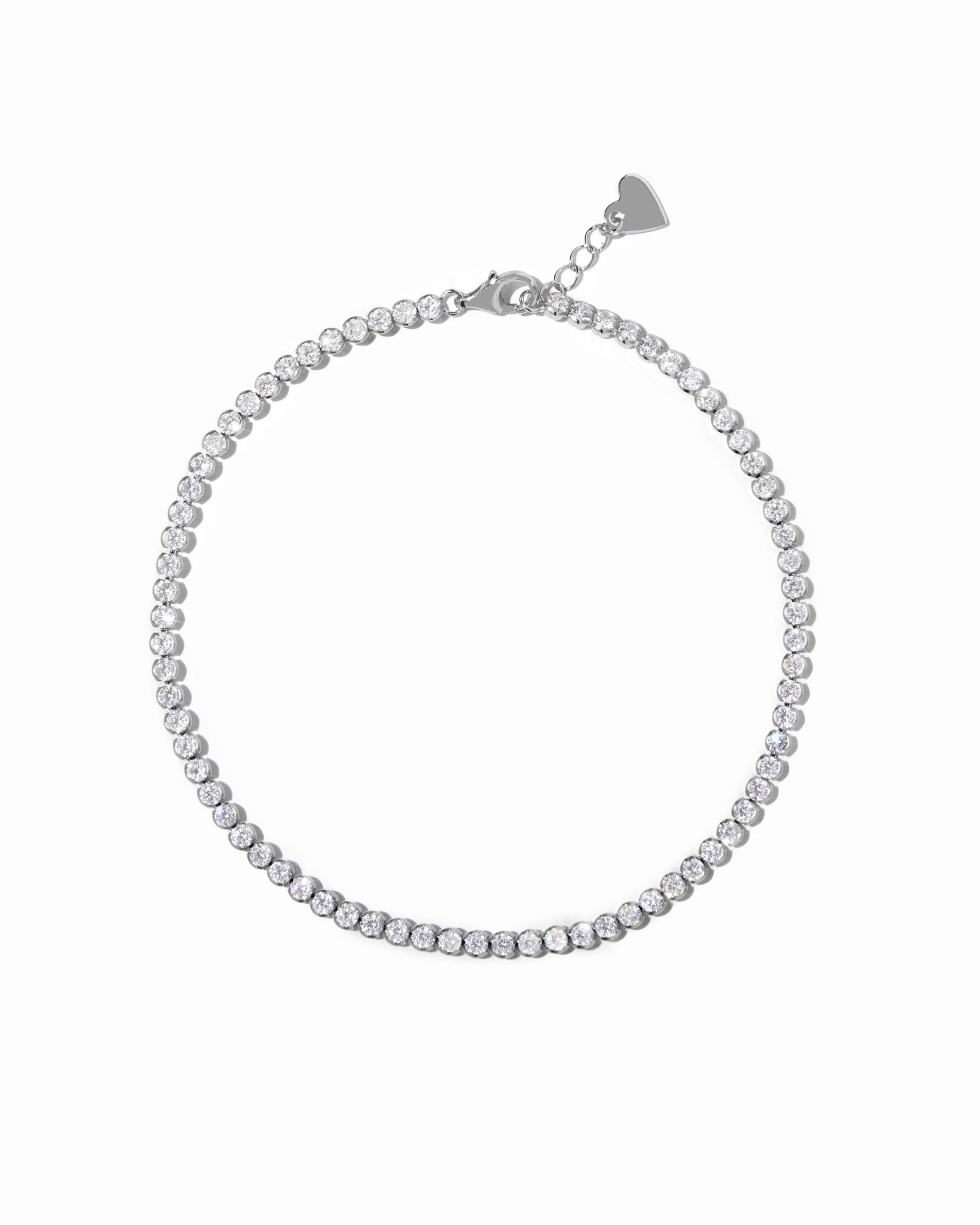 Silver diamond ankle bracelet 