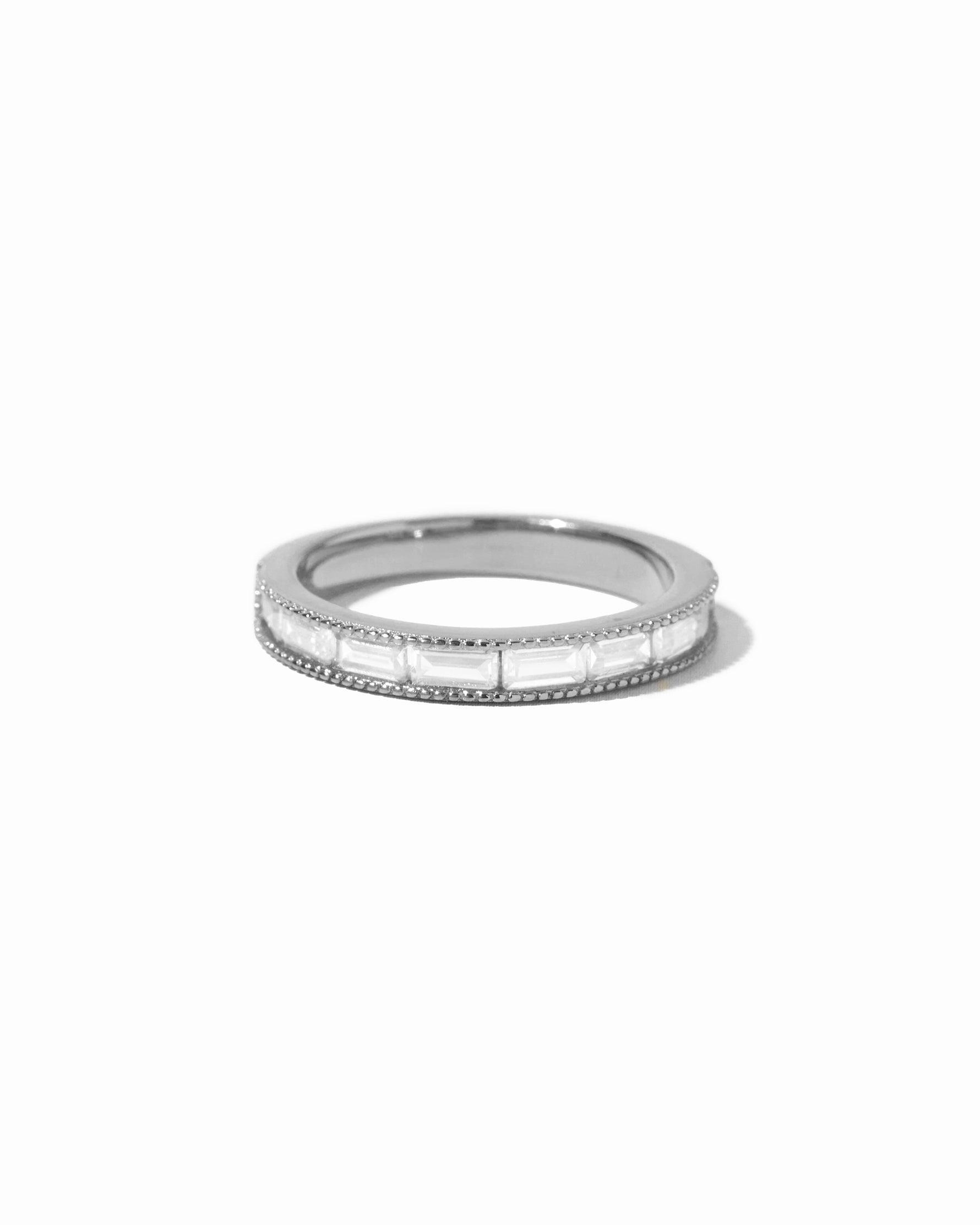 silver baguette eternity ring