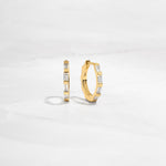 small gold hoops with cubic zirconia diamonds 