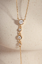 Gold chain diamond pendant wedding necklace